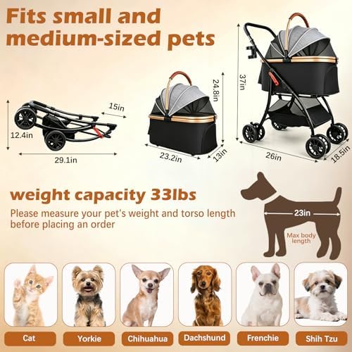 Pet Stroller for Small Dogs Cats