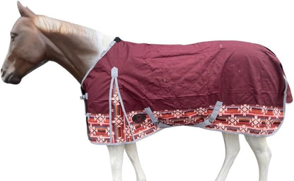 1200 Denier RAIN Sheet | RAINSHEET (Waterproof & Breathable) (Maroon with Aztec Bottom, 78)
