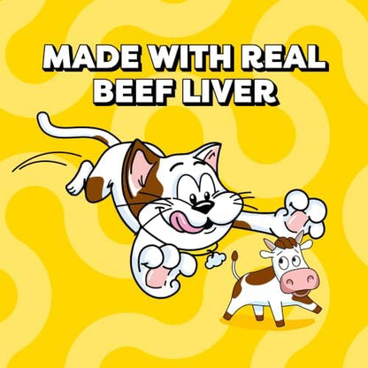 Temptations Creamy Puree Lickable Cat Treats, Beef Liver, 16 Count