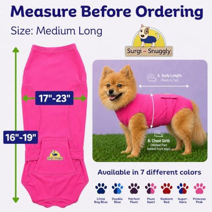 Surgi Snuggly Dog Surgery Recovery Suit, Cone Alternative, Spay/Neuter ML