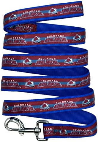 Pets First NHL Colorado Avalanche Leash for Dogs & Cats, Walk Cute & Stylish! The Ultimate Hockey Fan Leash!, Large (6 ft Long x 1 in Width) (AVA-3031-LG)