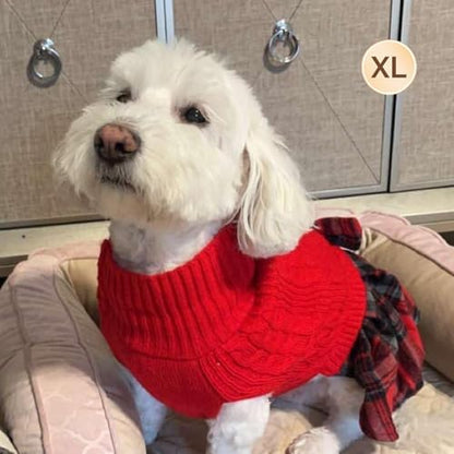 KYEESE Dog Sweater Dress for Small Medium Dogs Turtleneck Thick Knit