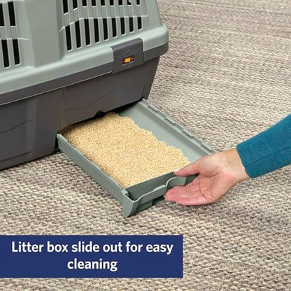 Midwest Homes for Pets Skudo 24” Plastic Cat Carrier with Integrated Litter pan