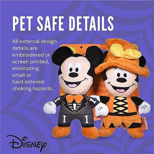 Disney for Pets Mickey & Minnie Mouse Halloween Plush Dog Toys, 6 in, 2 Pk