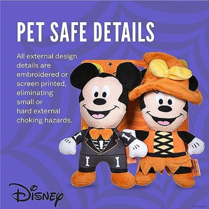 Disney for Pets Mickey & Minnie Mouse Halloween Plush Dog Toys, 6 in, 2 Pk