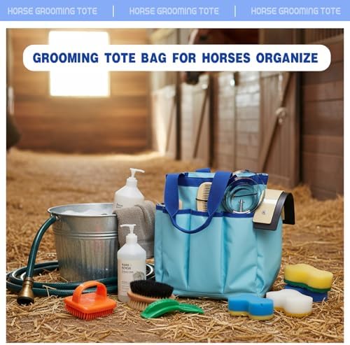 Abbylike Grooming Tote,Vintage,15 x 12 x 5.5 Inch,Blue