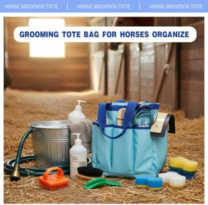 Abbylike Grooming Tote,Vintage,15 x 12 x 5.5 Inch,Blue