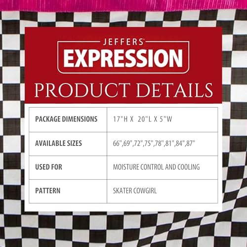 Jeffers Expression Fleece Cooler for Horses, Standard Neck, Skater Cowgirl 75"- Equine Towel Blanket, Moisture Absorbent, Light Weight, Best for Drying, Exercise, Bathing, Adjustable Belly Bands