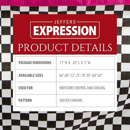 Jeffers Expression Fleece Cooler for Horses, Standard Neck, Skater Cowgirl 75"- Equine Towel Blanket, Moisture Absorbent, Light Weight, Best for Drying, Exercise, Bathing, Adjustable Belly Bands
