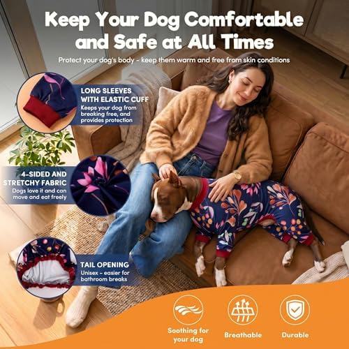 LovinPet Dog Clothing, Large Weimaraner Jammies, Navy Berries Print, XL