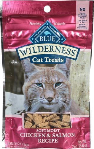 Blue Buffalo Wilderness Grain Free Soft-Moist Chicken & Salmon Cat Treats,2-oz. Bag,(Pack of 2)