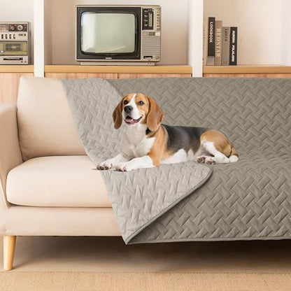 gogobunny Waterproof Dog Bed Cover Pet Blanket for Furniture Bed Couch Sofa Reversible (Dark Stone/Light Stone, 82x102 Inch (Pack of 1))