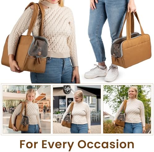Dog Purse Carrier for Small Dogs – Cotton Padded Interior, Multiple Pockets, Breathable Mesh & Comfortable Strap – Durable Polyester Travel Bag, Lightweight Cat Carrier - Versatile Small Pet Bag