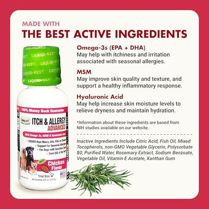 LIQUID-VET K9 Itch & Allergy Advanced - Omega-3s, MSM & Vitamin E