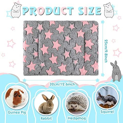 Tuanse 4 Pack Guinea Pig Bed Mat Bedding, Star, 13 x 10 Inch