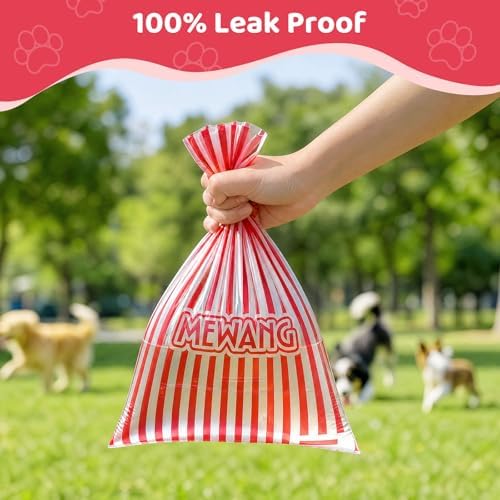 MEWANG Poop Bags for Dogs,Leak-Proof & Durable Pet Waste Bags, 9"x13", Strawberry Scented, Suit for Large, Medium, and Small Dogs, Cats, and Other Pets, 240 Count (pink)