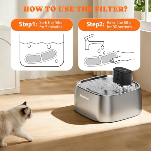 Pawtners 8 Pack Replacement Filters for STR-PT-108A Pumpless Cat Fountain