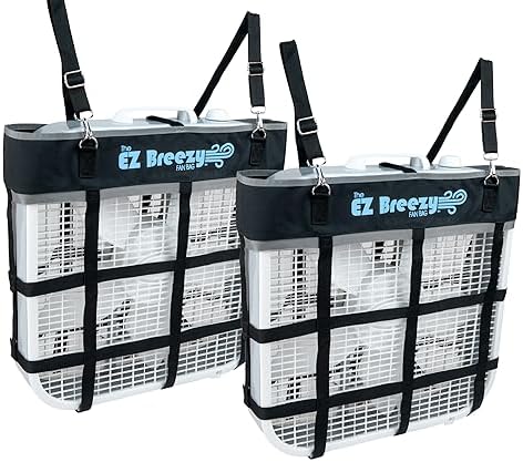 Southwestern Equine EZ Breezy Box Fan Holder, Horse Stall Classic Fan Bag, Stable Supplies, Horse Fan (2 Pack Black)