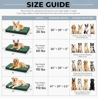 WNPETHOME Outdoor Waterproof Dog Bed Large Sized, Washable Creat Pad 36"