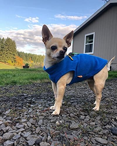 Gooby Zip-Up Fleece Dog Sweater, Blue, X-Large