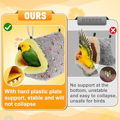 MEWTOGO Medium Winter Warm Bird Nest House with Support Board for Cage