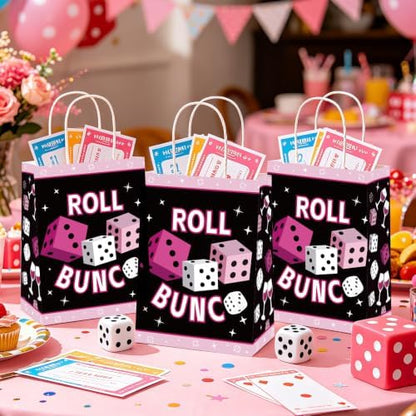 Greencian 16Pcs Dice Game Party Favor Bags Pink Black Goodie Bags