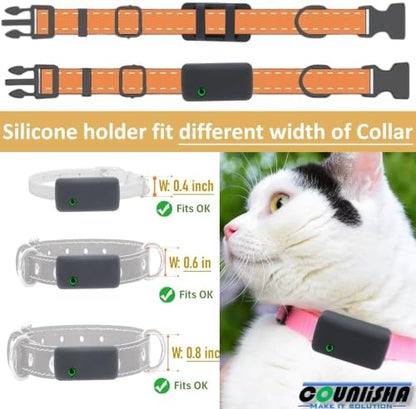 Silicone Holder for Tractive Cat Mini Tracker for pet Collar, Black,2 Packs