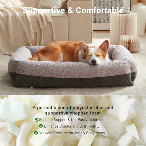 FURTIME Washable Dog Bed Extra Large Sized Dogs, Comfy Fluffy XL Dog Bed