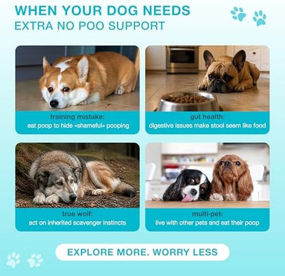 No Poo Chews for Dogs - Stool Eating Deterrent with Probiotics - Gut Health