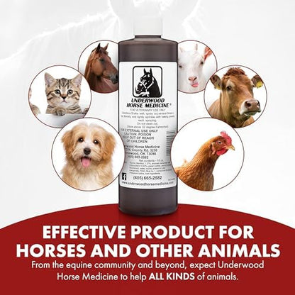 Underwood Horse Wound Spray Refill, Topical Horse Wound Care, 16 oz
