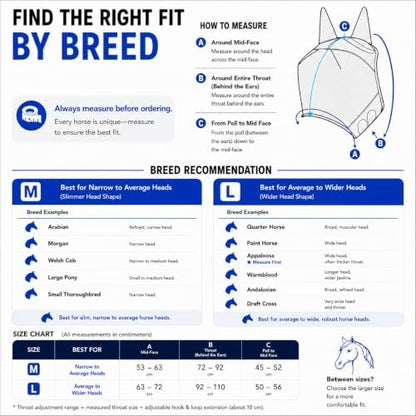 Horse Fly Mask for Horses with Ears