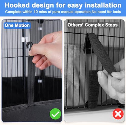 Tresbro Guinea Pig Cage with Waterproof PVC Bottom Liner & One-Hand Release Hook, Triple Fixing C&C Cage for Guinea Pigs, Bunny, Rabbit, Hedgehog, Small Animal Indoor Playpen 48''L x 24''W x 31.5''H