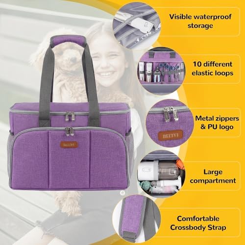 Dog Cat Grooming Bag for Vacuum,Scissors,Dog Grooming Kit Supplies