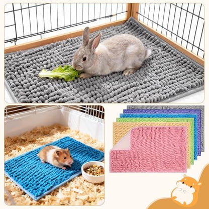 6 Pcs Guinea Pig Cage Liner, 20x12 Inch Washable Fleece Bedding Mat