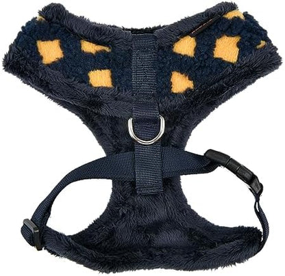 Puppia Stefan Dog Harness Over-The-Head Warm Winter Tumbling Waffle Pattern Adjustable Chest for Small and Medium Dog, Navy, Large