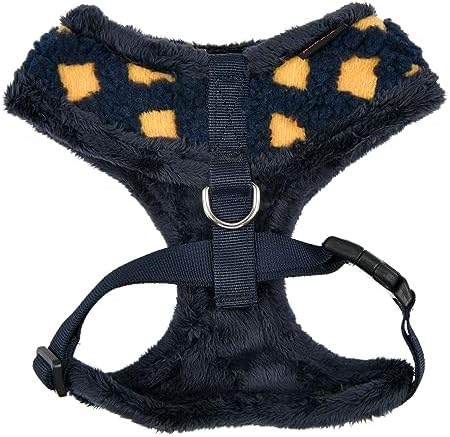 Puppia Stefan Dog Harness Over-The-Head Warm Winter Tumbling Waffle Pattern Adjustable Chest for Small and Medium Dog, Navy, Medium