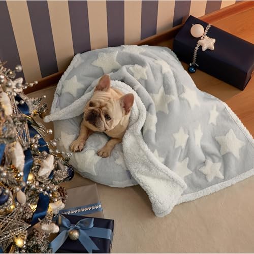 LE SURE Waterproof Dog Blankets for Medium Dogs Cute 3D Jacquard,30x40