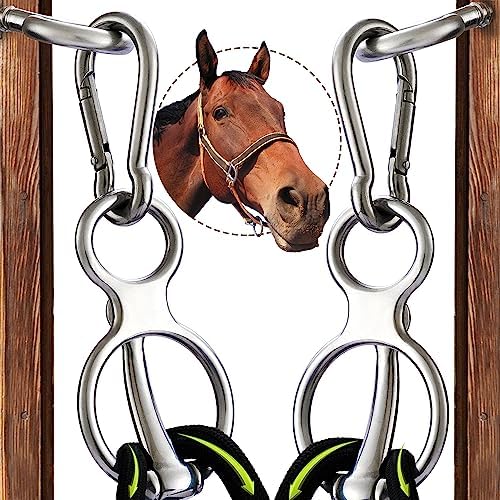 2PCS Horse Tie Ring, Safe Tie Horse Supplies, Humane Way Tie Ring, Magnetic Ring for Tying and Retracting, Helps Horse Pull Back and Releases Stress from The Horse