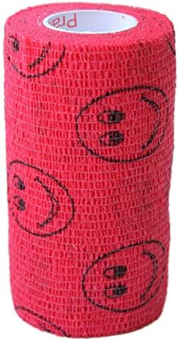 6 Pack Premium Vet Wrap - Self Adhesive Bandage Wrap & Athletic Tape - 4" x 5 Yards Elastic & Self-Sticking Cohesive Bandage for Pets, Sports, Wrists & Ankles - Patterns by Prairie Horse Supply