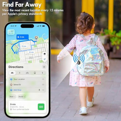 lulaven GPS Tracker for Kids 4 Pack, Magnetic Unlocker Tool, Hidden Anti-Removal Pin Tag, Works with Apple Find My (iOS only), No Monthly Fee, Tracking Device for Children Elderly Pets Backpack