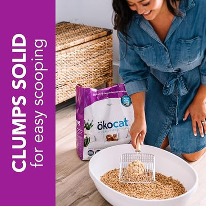 ökocat Low Tracking Natural Wood Clumping Cat Litter, Odor Control 21.5 Lbs