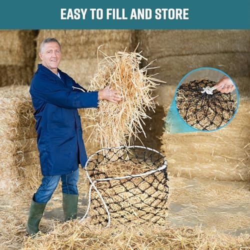 36 Inch Slow Feed PE Hay Net for Horses with Steel Quick Links