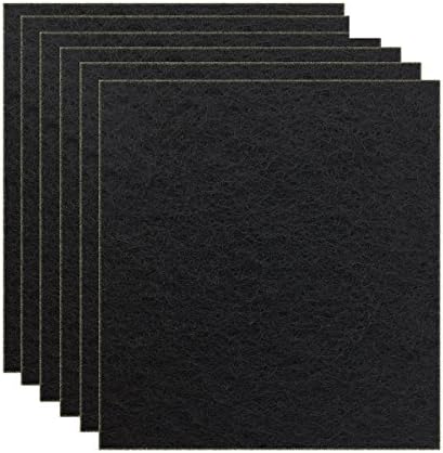 6 Pack Charcoal Cat Litter Box Replacment Filter Hooded Cat Litter Boxes and Pans Carbon Odor Filters, Black