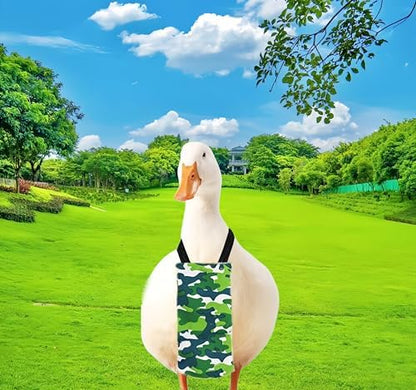 2 Pack Chicken Diapers for Hens, Roosters, Diapers for Ducks, Ducklings, Reusable Pet Diaper with Bow Ties Waterproof Poultry Nappies Pet Clothes for Geese Pet Ducks-Camouflage&Blue,L