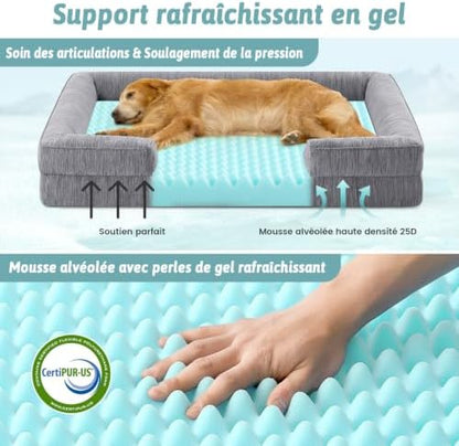 COZY KISS Orthopedic Dog Cooling Bed for Medium Small Dogs, 30x20 inch