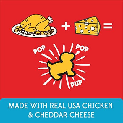 Pup Corn Plus - Puffed Dog Treats with Prebiotics and Probiotics - Chicken & Cheddar Cheese (14.5oz) - Made in USA