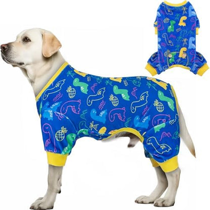 KYEESE Velvet Dog Pajamas for Large Dogs Onesie for Daily Wear, Dinosaur