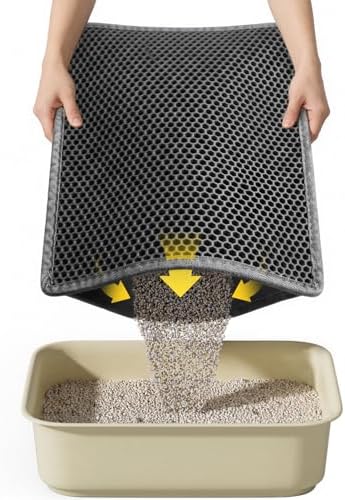 Cat Litter Mat, 15"X24", Waterproof, Easy to Clean (Black-1Pack)