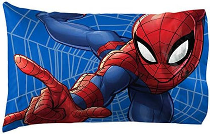 Marvel Spiderman Superhero Kids Pillowcase for Boys, Blue