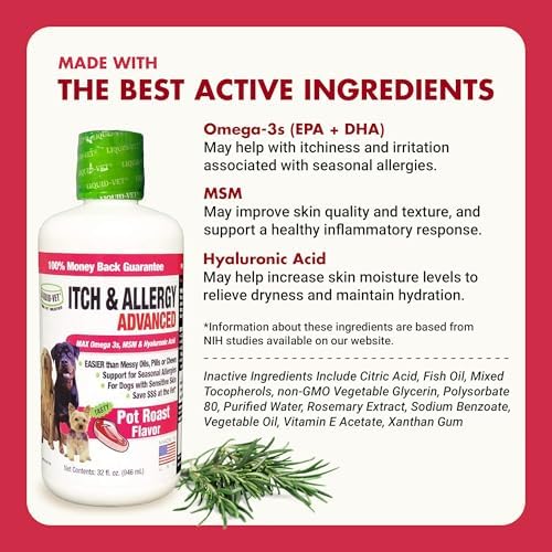 LIQUID-VET K9 Itch & Allergy Advanced Formula, Pot Roast Flavor, 32 oz
